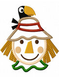 Scarecrow with crow appliqué machine embroidery design