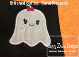 Girl Ghost Appliqué machine embroidery Design