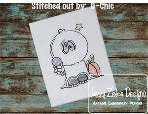 Halloween Ghost Sketch machine Embroidery Design