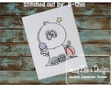 Halloween Ghost Sketch machine Embroidery Design