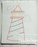 Lighthouse vintage stitch machine embroidery design