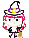 Halloween Witch Applique machine embroidery Design