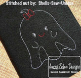 Girl Ghost vintage stitch machine embroidery design