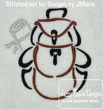 Camping/Hiking Backpack satin stitch machine embroidery design