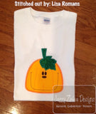 Jack-o-lantern pumpkin applique machine embroidery design