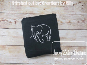 Elephant satin stitch machine embroidery design