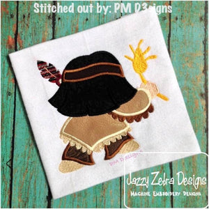 Native American appliqué machine embroidery design