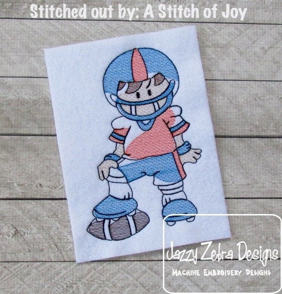 Football Player Sketch Machine Embroidery Design