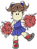 Cheerleader Sketch Machine Embroidery Design