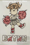 Cheerleader Sketch Machine Embroidery Design