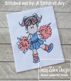 Cheerleader Sketch Machine Embroidery Design