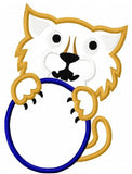 Wildcat monogram frame applique machine embroidery design