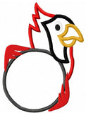 Cardinal monogram frame applique machine embroidery design