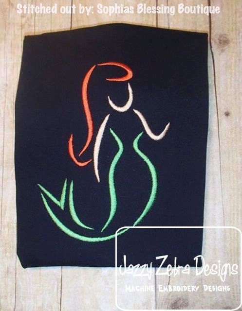 Mermaid satin stitch machine embroidery design