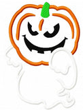 Jack-o-lantern Ghost applique machine embroidery design