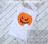 Jack-o-lantern Ghost applique machine embroidery design