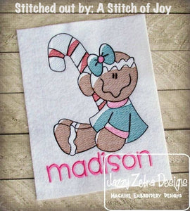 Gingerbread girl sketch machine embroidery design