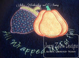 Acorn and Pumpkin appliqué machine embroidery design