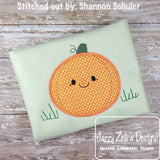 Little cutie pumpkin appliqué machine embroidery design