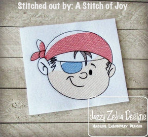 Boy Pirate Sketch Machine Embroidery Design