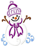 Winter Snowman satin stitch machine embroidery design