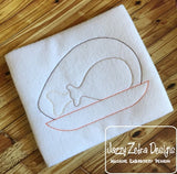 Cooked Turkey vintage stitch machine embroidery design