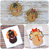 Native American turkey applique embroidery design