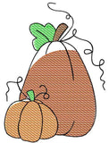 2 Fall Pumpkins sketch machine embroidery design