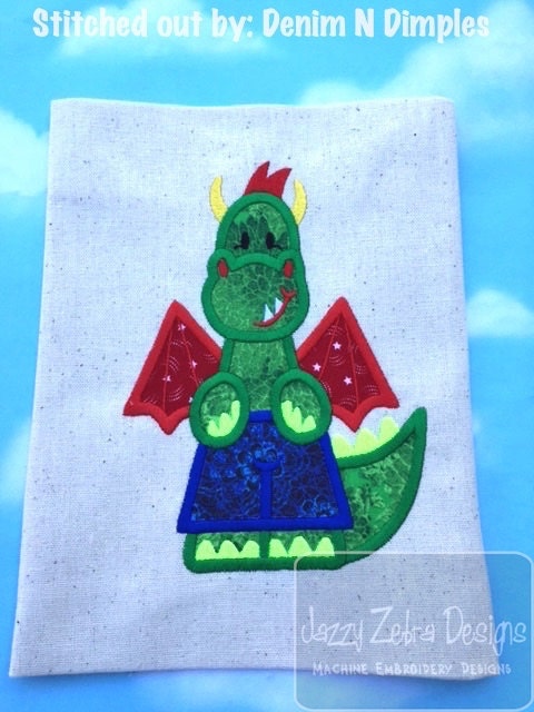 Boy Dragon appliqué machine embroidery design