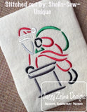 Santa satin stitch machine embroidery design