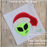 Santa Alien appliqué machine embroidery design