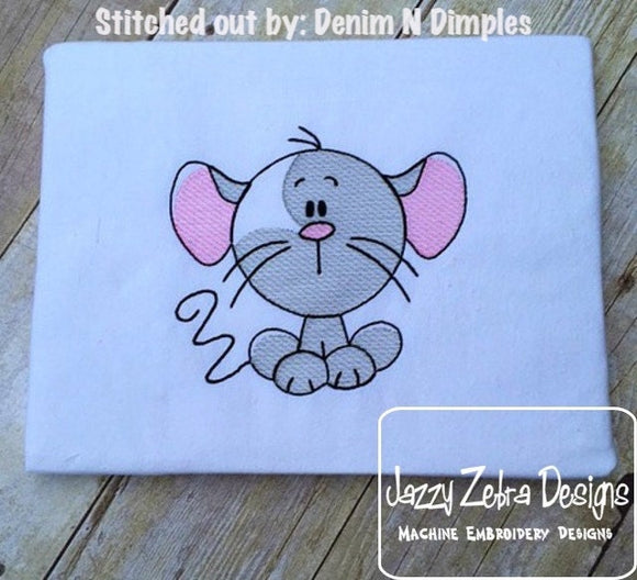 Mouse sketch machine embroidery design