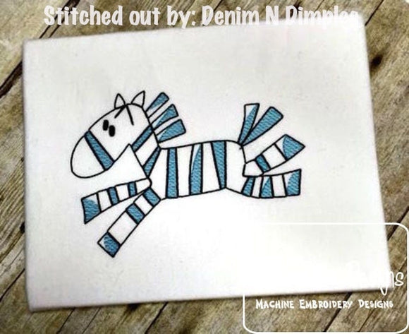 Zebra Sketch machine embroidery design