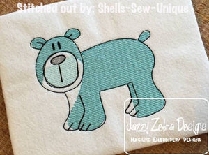 Bear Sketch Machine Embroidery Design