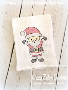 Santa sketch machine embroidery design