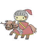 Knight on Horse sketch machine embroidery design
