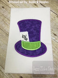 Tea Party Mad Hatter Hat Appliqué Machine Embroidery Design