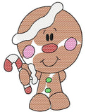 Gingerbread man sketch machine embroidery design
