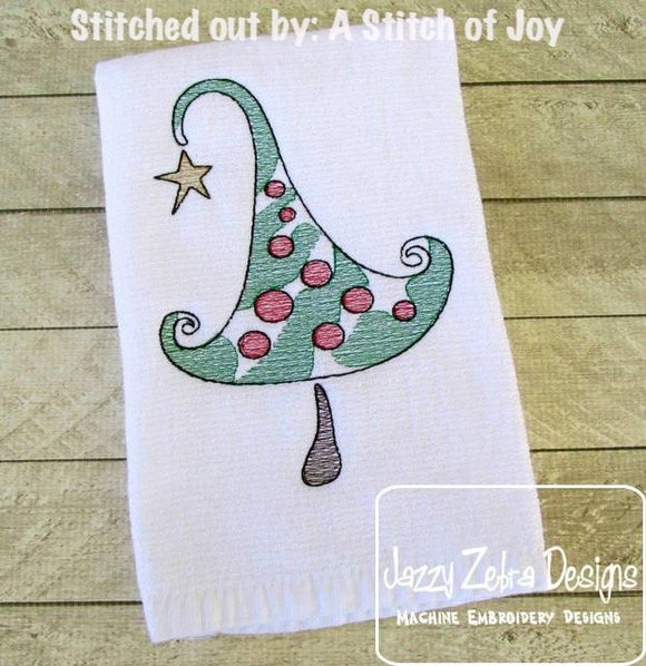 Christmas Tree sketch machine embroidery design