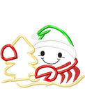 Beach Christmas Crab with Sand Christmas Tree appliqué machine embroidery design