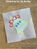 Christmas bell satin stitch machine embroidery design