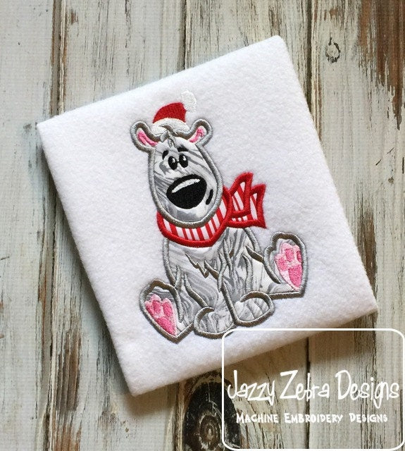 Polar Bear appliqué machine embroidery design