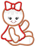 Gingerbread girl appliqué machine embroidery design