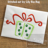 Christmas Gift or Christmas Present satin stitch machine embroidery Design