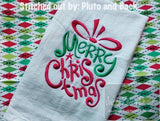 Merry Christmas saying Christmas gift machine embroidery design