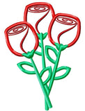 Roses appliqué machine embroidery design