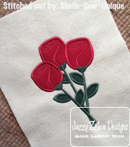 Roses appliqué machine embroidery design