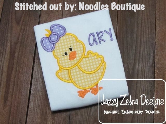 Girl Chick appliqué machine embroidery design