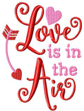 Love is in the Air Saying Valentine machine embroidery design