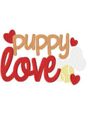 Puppy Love saying filled machine embroidery design